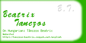 beatrix tanczos business card